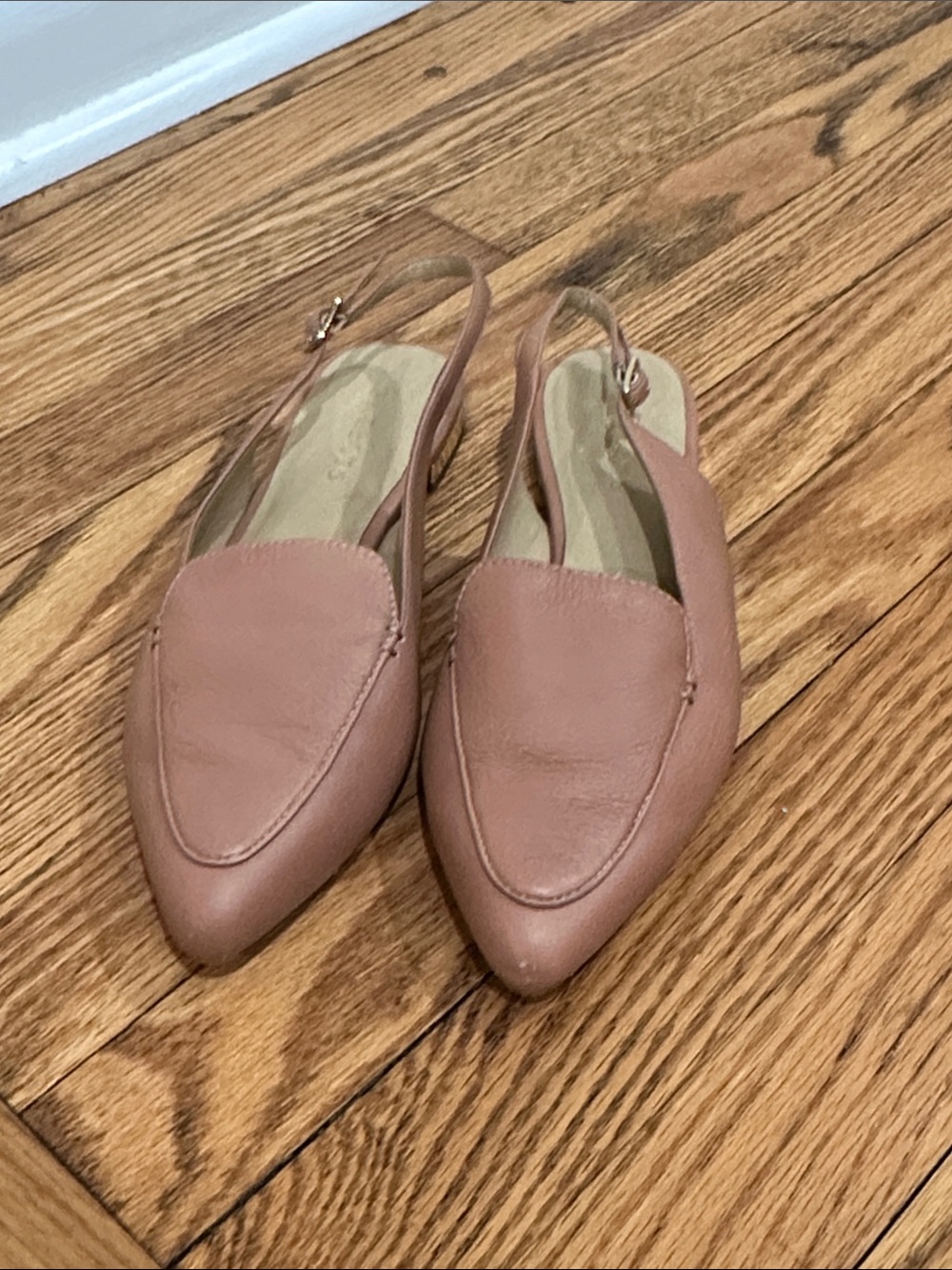 Women's Blush Slingback Pointed-Toe Loafers